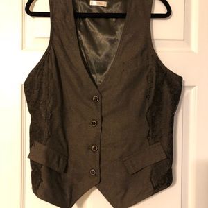 Old Navy Vest Size XL Brown with lace